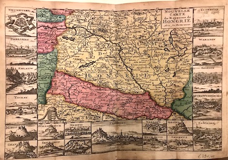 Feuille Daniel, de La (1640-1709) Nouvelle carte du Royaume de Hongrie avec ses Forteresses 1707 Amsterdam 